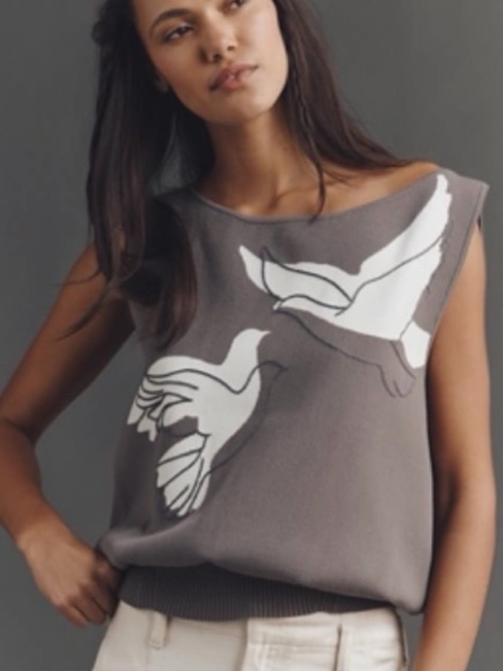 NWT Anthropologie Boat Neck Sweater Tank. Size XL